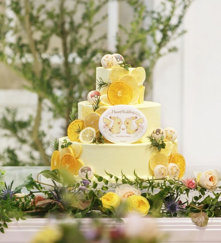 6. 結婚蛋糕女孩們一定很嚮往有個夢幻的多層婚禮蛋糕！比卡超婚禮提