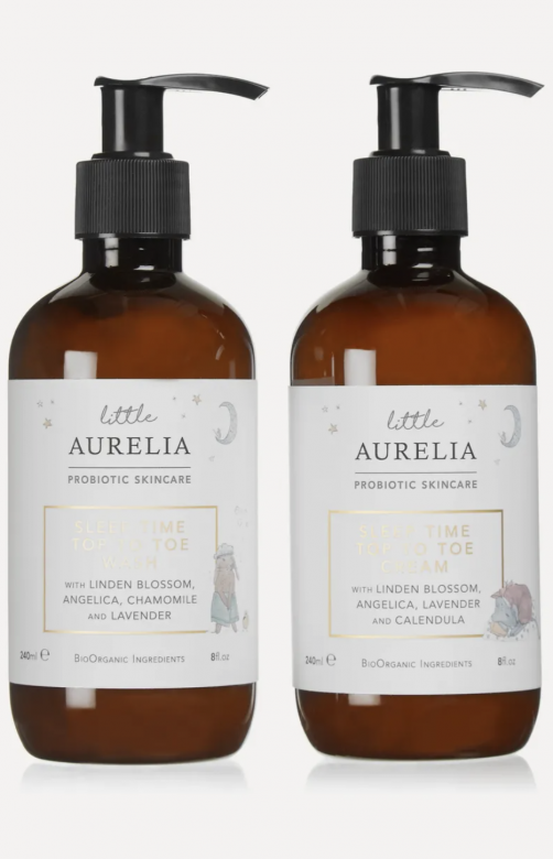 Aurelia Probiotic Skincare這款獲獎的嬰兒助眠洗浴套裝具有舒緩放鬆的效果，沐浴露配方
