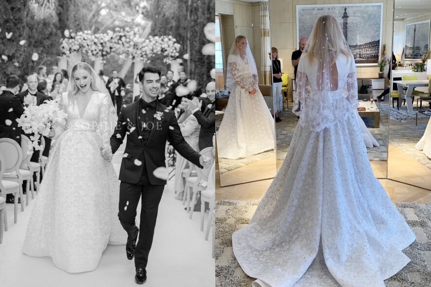 Sophie Turner和Joe Jonas在南法補辦婚禮！解構新娘身上的Louis Vuitton婚紗