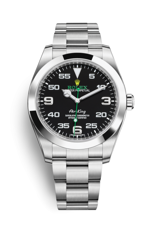 Air King Ref: 116900 $48,000Air King屬Rolex經典飛行錶款，設計向航空界致敬，官方零售價不