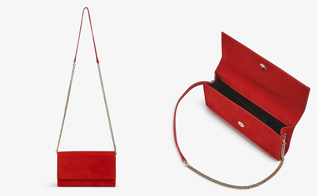 新年紅包袋推薦﹕L.K. Bennett紅色絨面皮革小手袋