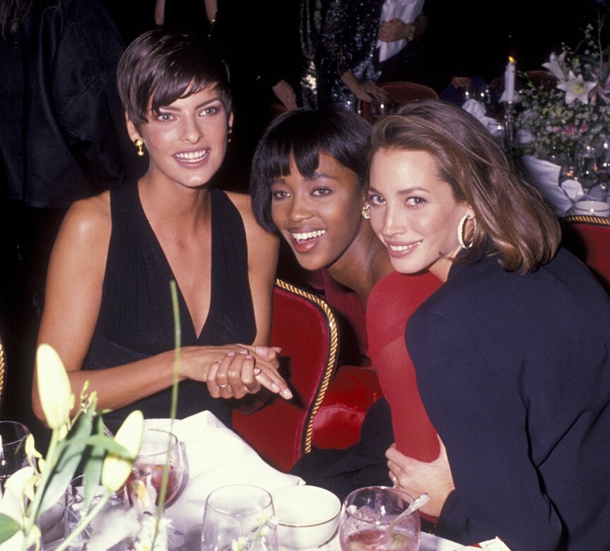 Linda Evangelista、Naomi Campbell與Christy Turlington三位傳奇超模在80年代的合照。