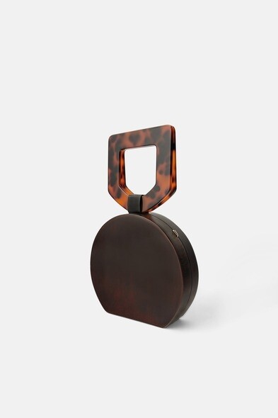 Zara木製圓形手挽袋 $399