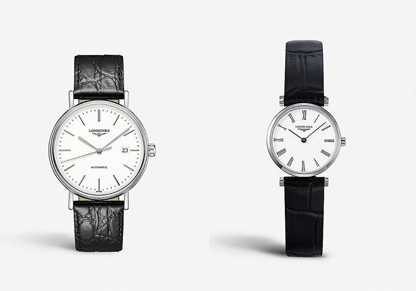 浪琴這款男裝精鋼錶殼襯鱷魚壓紋皮革手錶由瑞士製造，款式簡約大方