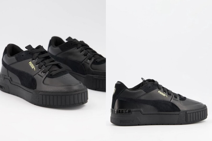 皮革拼麂皮Puma標誌的全黑波鞋，是想不到穿甚麼鞋時的最佳選擇！