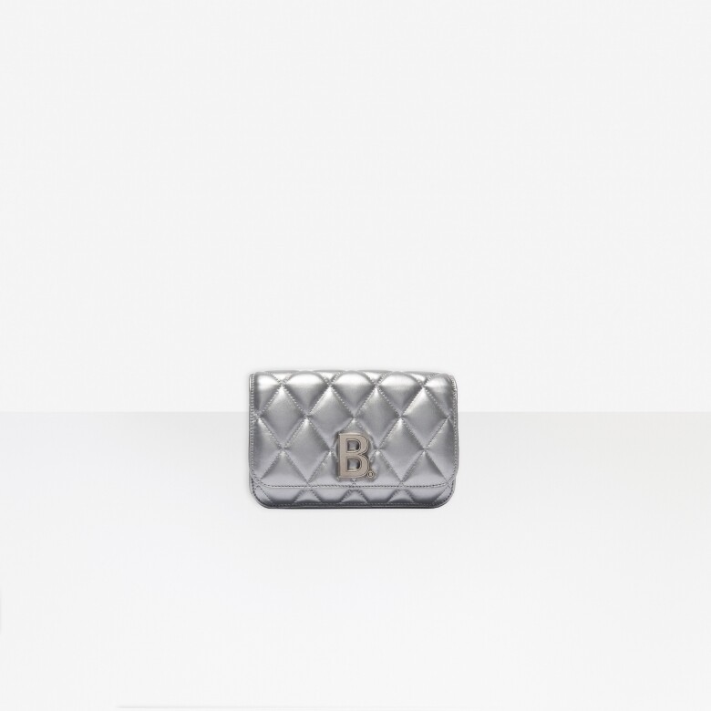 Balenciaga B. Wallet on Chain （free size/銀色），HKD 8,900