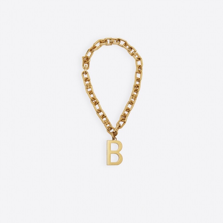 Balenciaga B chain necklace（金色），HKD 7,900