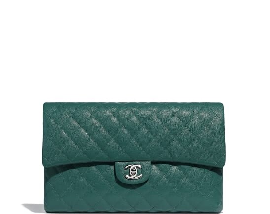 Chanel湖水綠色格紋clutch $20,200