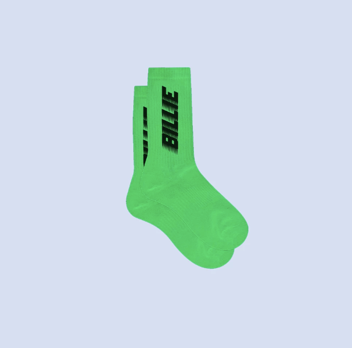 螢光綠色短襪 $