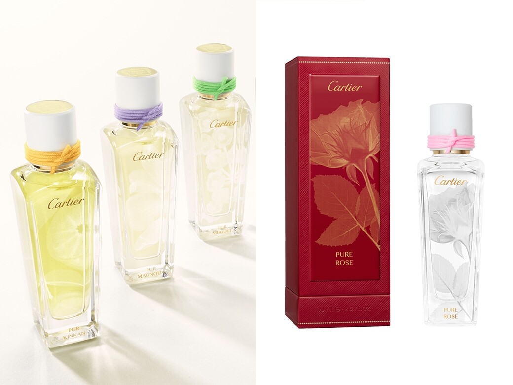 卡地亞Les Épures de Parfum系列展現大自然的純粹之美。Pure Rose淡香水汲取玫瑰的精