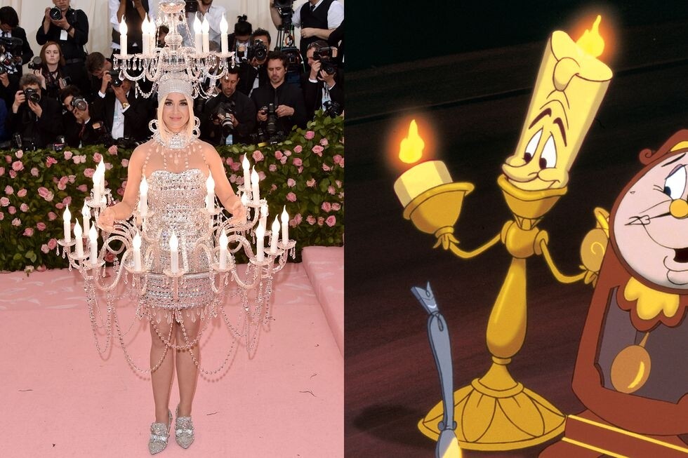 Katy Perry穿上Moschino的燭台裝根本是自己變成華麗版《美女與野獸》Lumière，讓人想唱