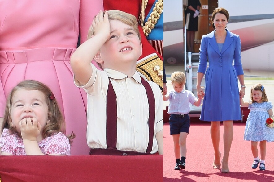 Princess Charlotte, Prince George, Kate Middleton, Prince William, 喬治王子, 夏洛特公主, 凱特王妃, 威廉王子, 皇室, 穿搭, 配搭