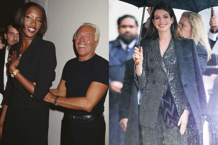 Giorgio Armani於1975年創立同名的公司，並發表首個男女裝系列。當年他推出一款鬆