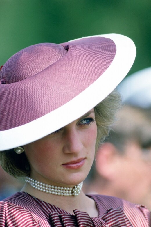 1985紫白拼色、由Frederick Fox設計的飛碟帽。