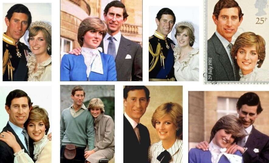 在英國皇室所發放的官方照片當中，有不少戴安娜王妃與查理斯王子的