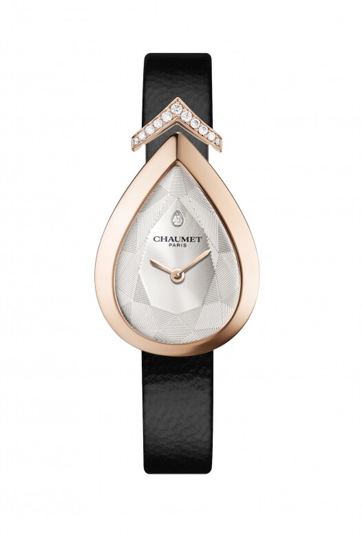 Joséphine Aigrette 腕錶延續了珠寶腕錶的傳統，優雅而富個性。這款女性化的玫瑰金
