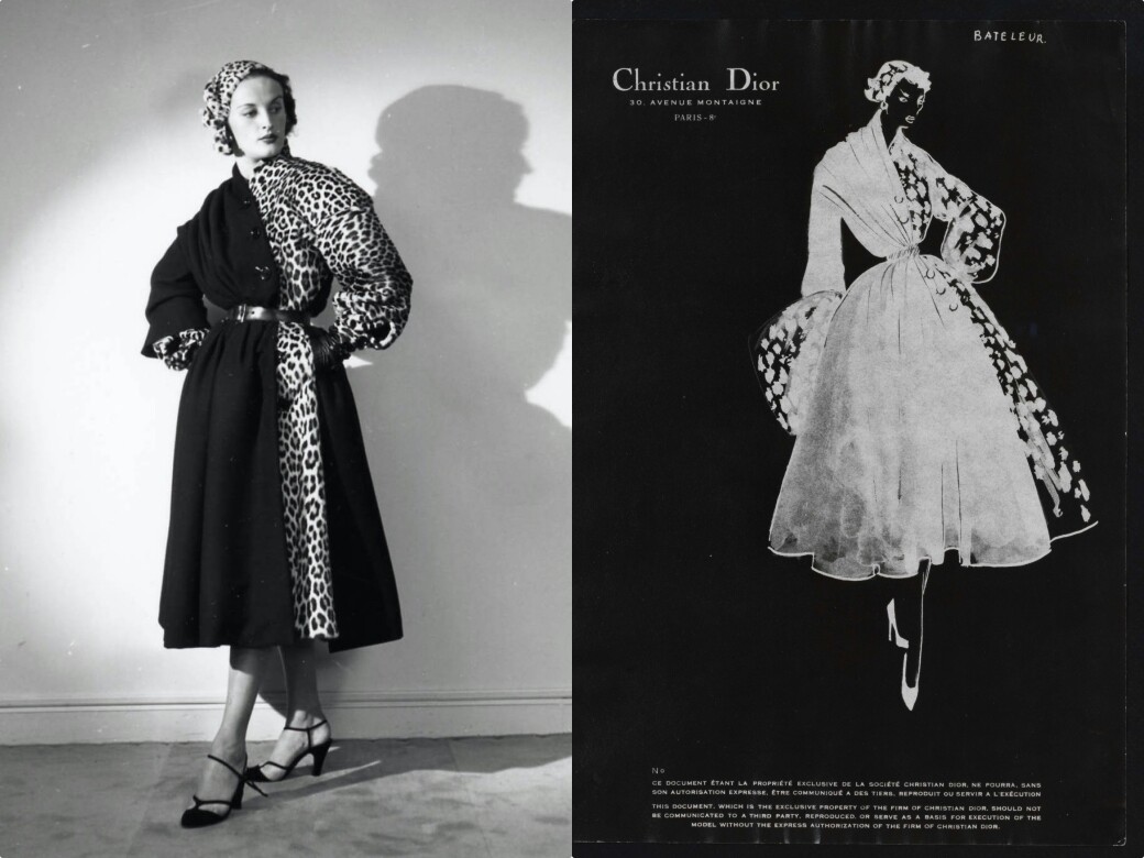 1949年秋冬系列Bateleur外套亦加入豹紋設計元素，凸顯優雅的女性線條和氣質。