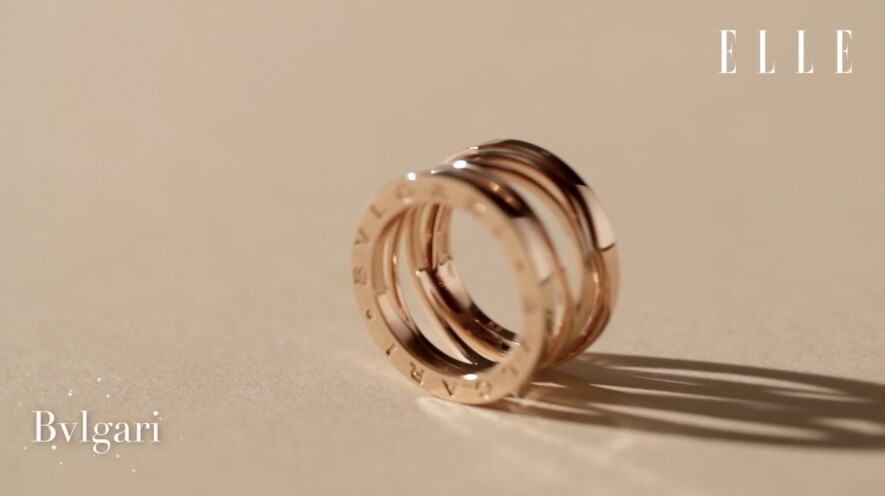 同樣來自Bvlgari B.Zero1系列，玫瑰金四環粗身指環的藝街風設計高貴又耐看