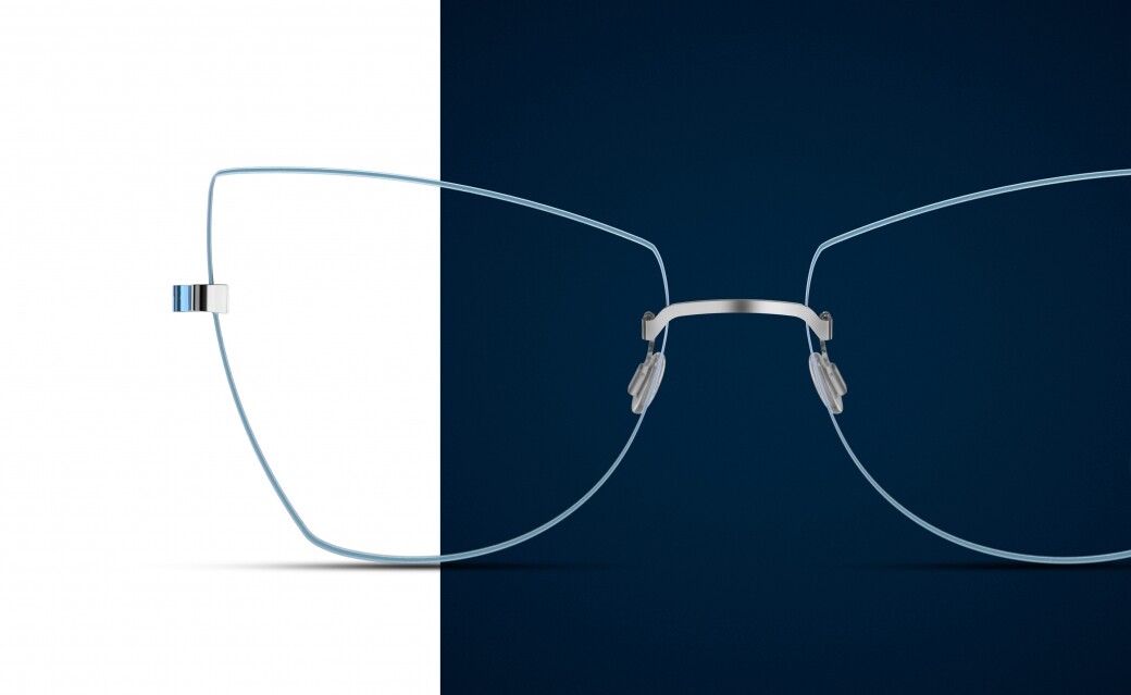 無框眼鏡是高度定制理念的系列,總 共擁有超過億的搭配組合,佩戴者自