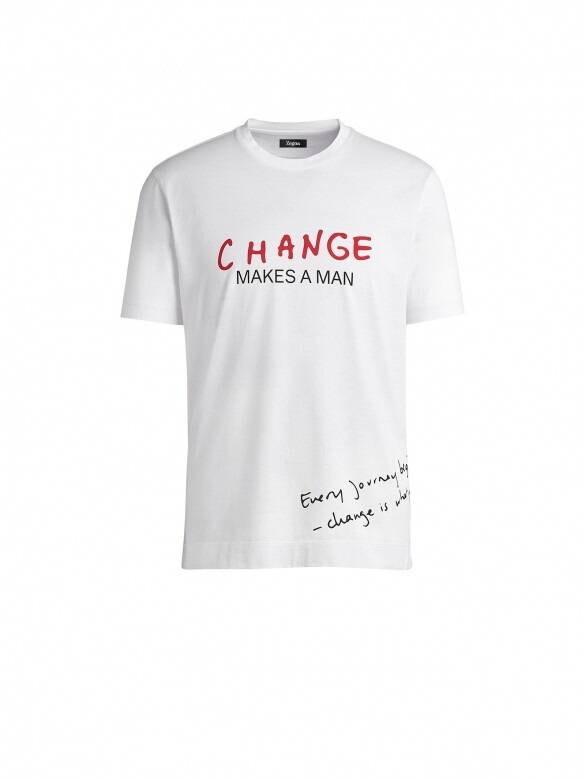 自即日起截止到2020年6月底，每賣出一件 #何謂當代男士# Change慈善T恤，Zegna會