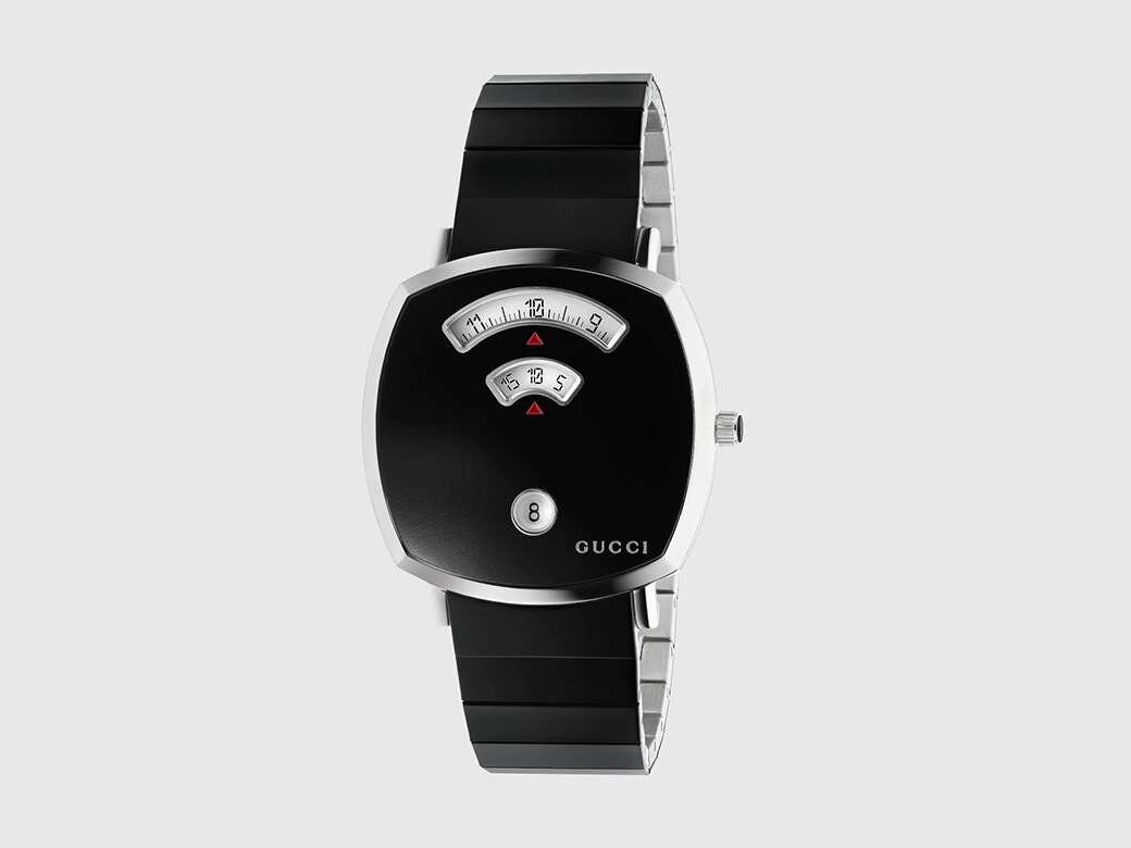 這款Grip 手錶走型格低調的路線，主要精鋼材質，加入人造縞瑪瑙石的元素