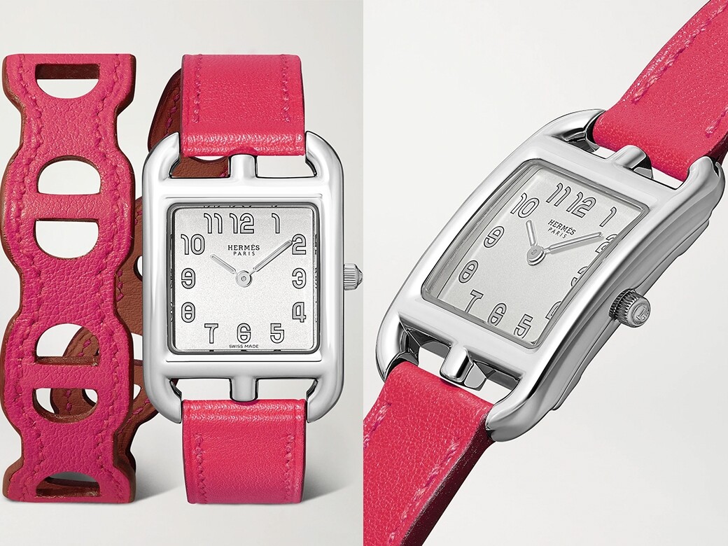 雖然沒有鑽石等花巧點綴，但此款Cape Cod手錶以桃紅色的錶帶成功吸引到