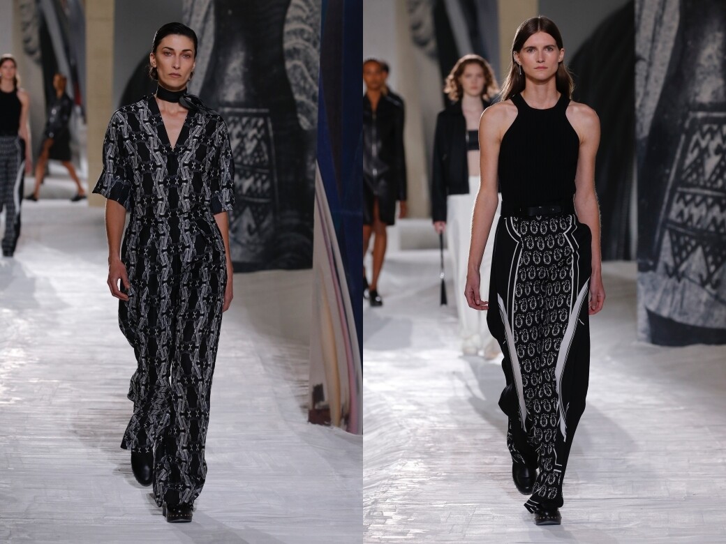 Hermès的圖案絲巾乃鎮店招牌，今季新裝採用了容易配襯的黑白色圖案，個