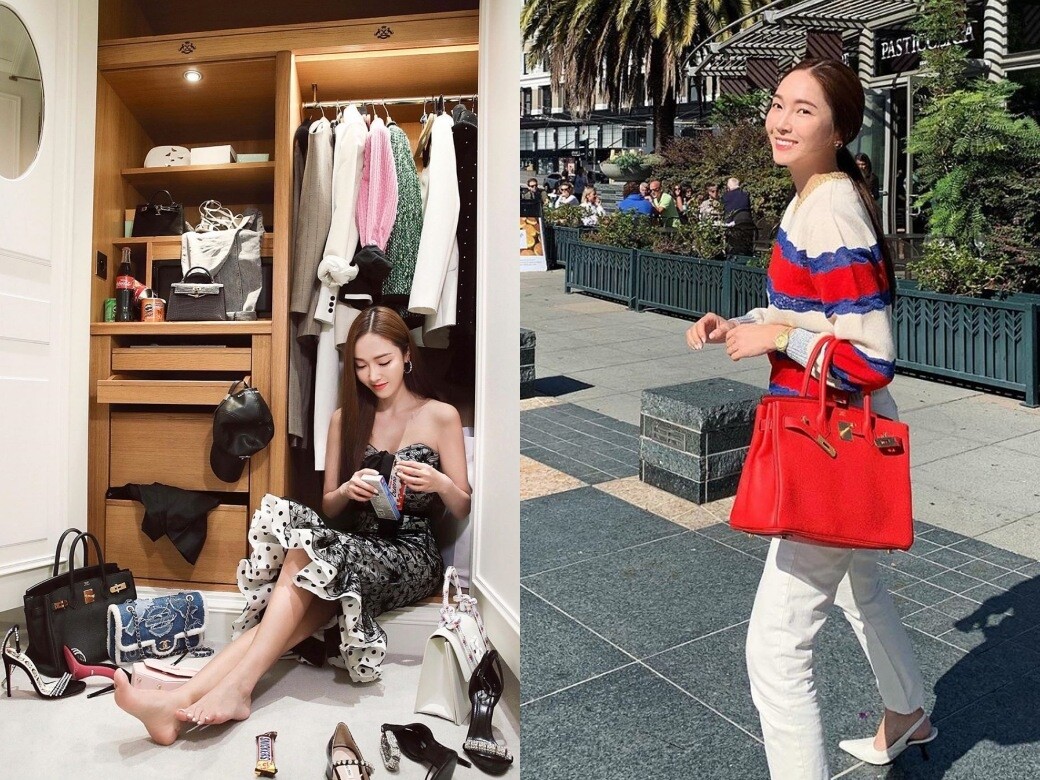 前少時Jessica鄭秀妍的名牌手袋收藏量多得驚人！更是Hermès狂迷估計手袋價值五百萬！