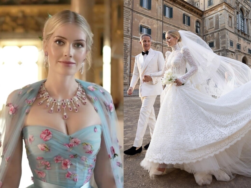 戴安娜王妃姪女Kitty Spencer婚紗美得驚人！一天6套服裝，婚紗、晚裝都是由Dolce & Gabbana一手包辦