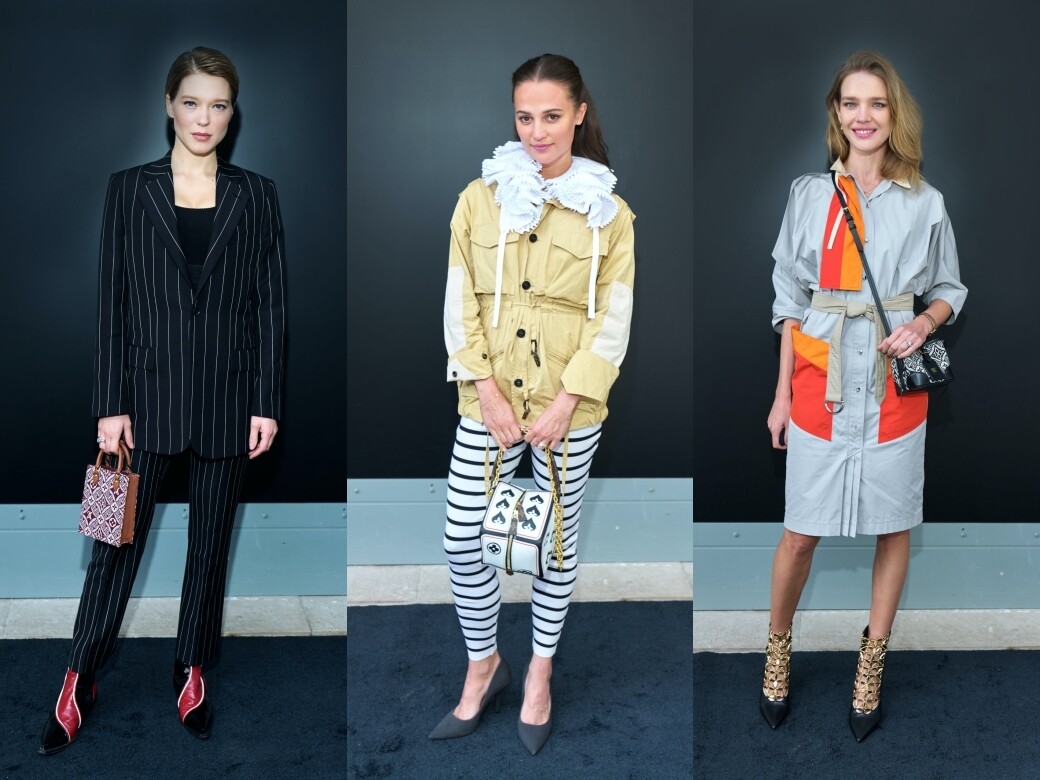 Lea Seydoux、Alicia Vikander和Natalia Vodianova現身巴黎欣賞Louis Vuitton時裝騷，是今季時裝周難得一見的華