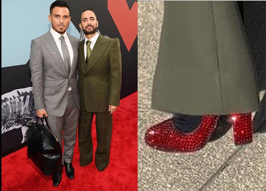 Marc Jacobs在Instagram 上放閃寫上：「Me and my handsome husband」，穿上閃石高跟鞋的他跟丈夫恩愛同場