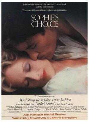 1982年的《蘇菲亞的選擇》，不但是 Meryl Streep 的成名作，更為她帶來金球獎和奧斯卡
