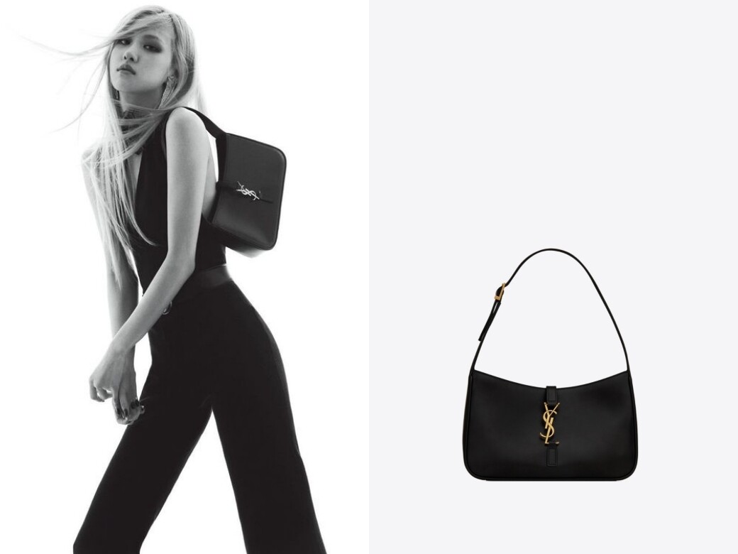 簡潔流暢的手袋線條配上金色YSL標誌，這個Saint Laurent Le 5 À 7 Hobo bag可以說是簡