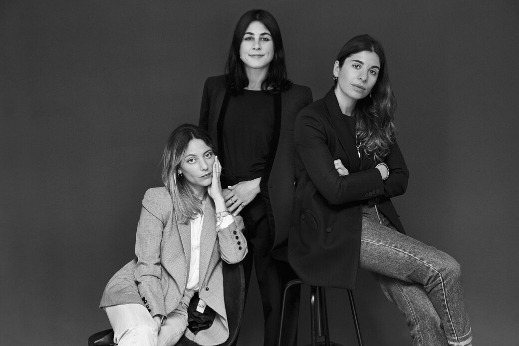 Blazé Milano 三位創辦人Sole Torlonia、Delfina Pinardi 與Corrada Rodriguez d’Acri。品牌2019春夏宣傳照。