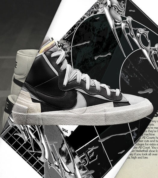 Sacai x Nike Blazer波鞋（黑x白配色）