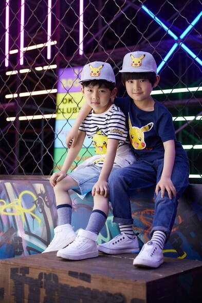 H&M x Pokémon童裝重點在於短袖印花T恤，圖案設計除比卡超外，亦加入噴