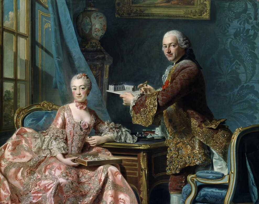 相比起女性，粉紅色更廣用於18世紀的男性服飾之中。當時的貴族及皇室