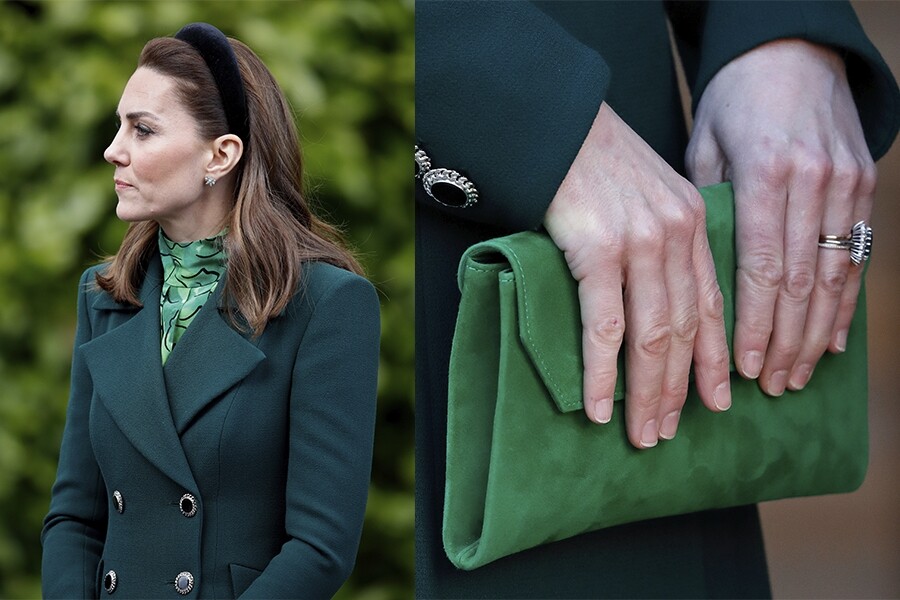 在數日的愛爾蘭訪問之旅，凱特都堅持穿上或深或淺的綠色，希望與愛爾