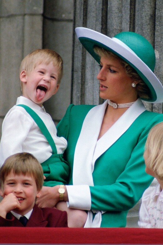 很多人都因為搞鬼的哈里王子而很喜歡這張照片，但戴安娜的母子搭配