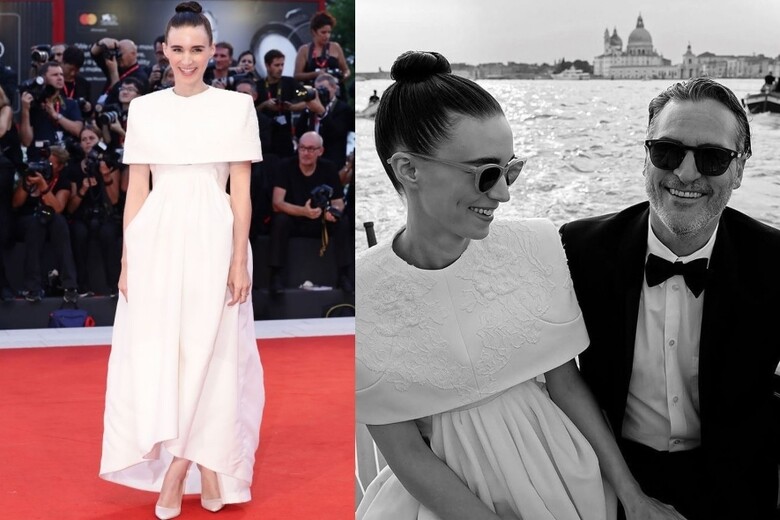 身穿Givenchy高級訂製服，Rooney Mara這套讓人想起柯德莉夏萍電影《Funny Face》裡面的造型