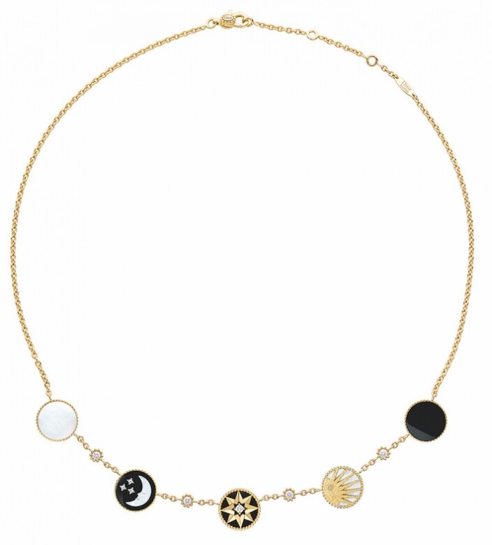 18K黃金及白金鑽石、珍珠母貝及縞瑪瑙項鏈(Dior Joaillerie)