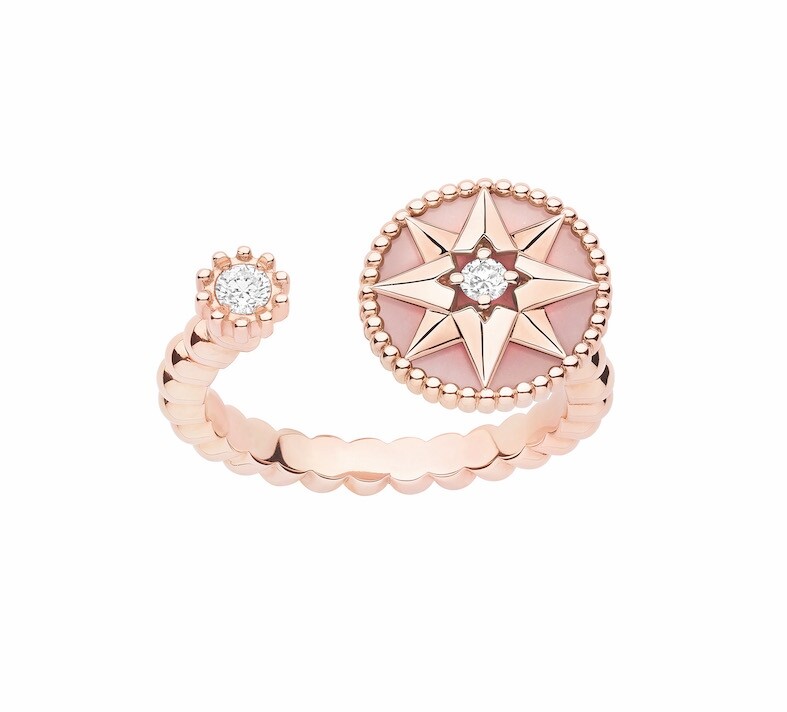 18K玫瑰金鑽石及粉紅蛋白石指環(Dior Joaillerie)