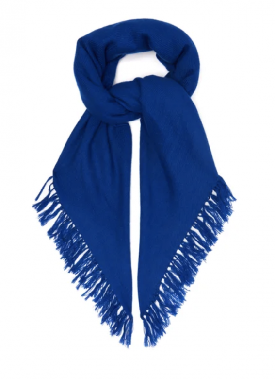 Isabel Marant羊絨羊毛混紡藍素色圍巾 $ 4,340不要以為藍色圍巾難於配襯，若然當