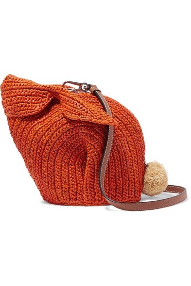 橙色小白兔造型拉菲草編織小手袋 @ Net-a-porter.com $5,680