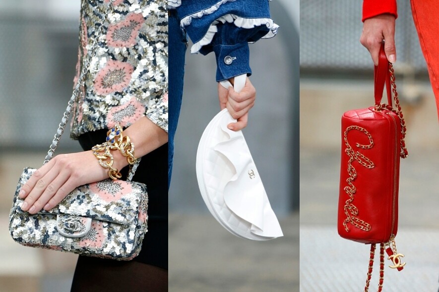 除了經典的2.55 Chain Bag，Chanel今季加入不少小巧的手拿包款式。
