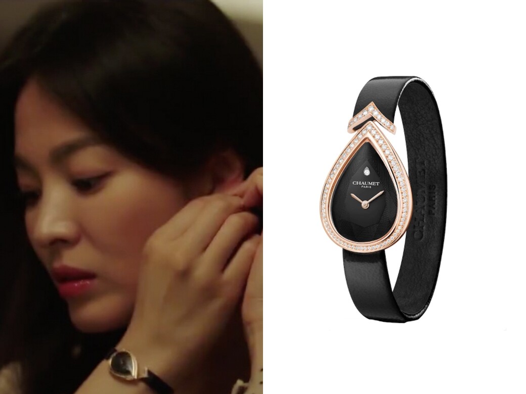 而Chaumet另一款經典手錶Joséphine Aigrette也有出現在螢幕前，屬於小型手錶款式，特別