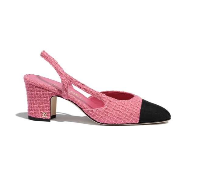 Chanel粉紅色呢絨雙色鞋 $6,500