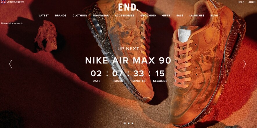 END.還不時有限量波鞋的抽籤機會，像Yeezy、Off-White與NIKE的聯乘等都能在這網站