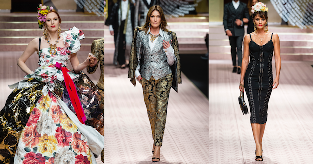 Dolce & Gabbana春夏時裝騷展示了超過150套新裝，更有Monica Bellucci、Carla Bruni、Isabella Rossellini 、Eva Herzigova