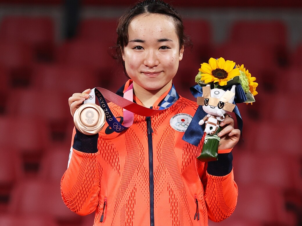 另外，伊藤美誠也在女子單打中獲得銅牌，不過她感到相當失落。其後她接